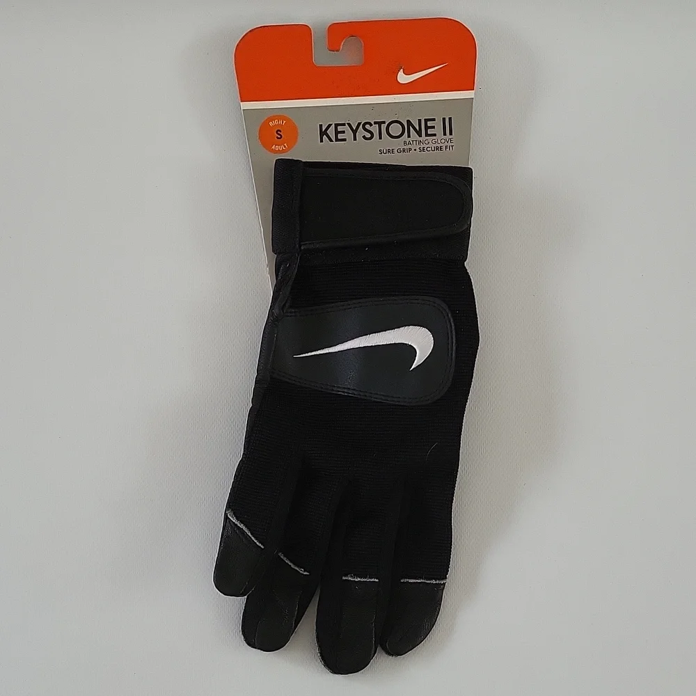 Nike Keystone II Glove Adult Small Single Right Hand Black Batting Glove